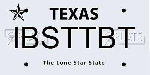 IBSTTBT Texas License Plate