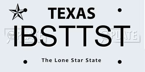 IBSTTST Texas License Plate