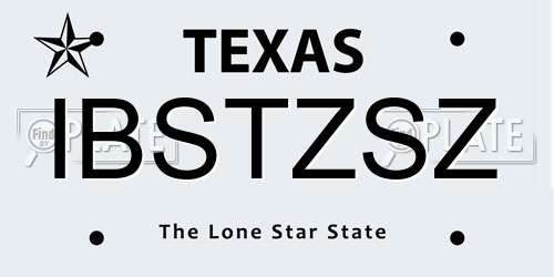 IBSTZSZ Texas License Plate
