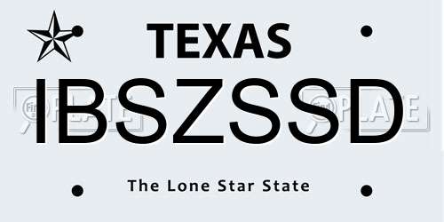 IBSZSSD Texas License Plate