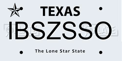 IBSZSSO Texas License Plate
