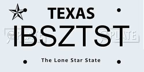 IBSZTST Texas License Plate