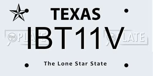 IBT11V Texas License Plate