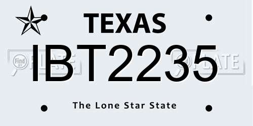 IBT2235 Texas License Plate