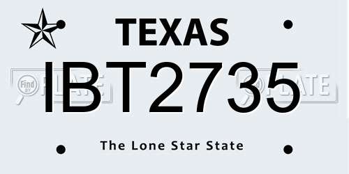 IBT2735 Texas License Plate