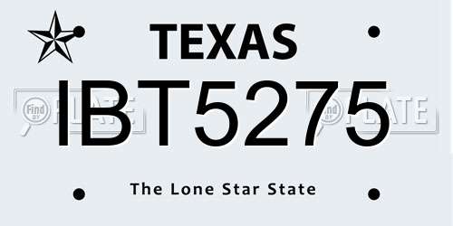 IBT5275 Texas License Plate