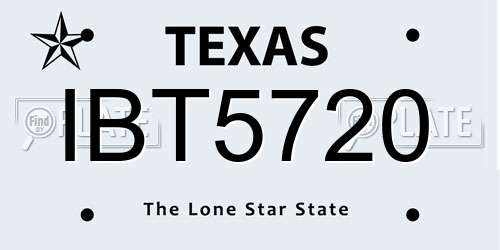 IBT5720 Texas License Plate