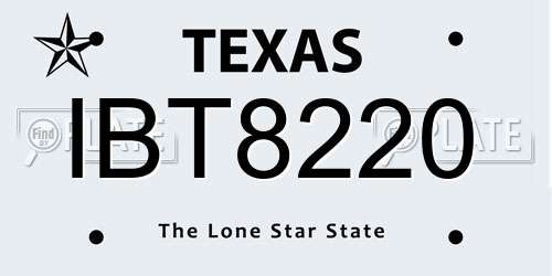 IBT8220 Texas License Plate