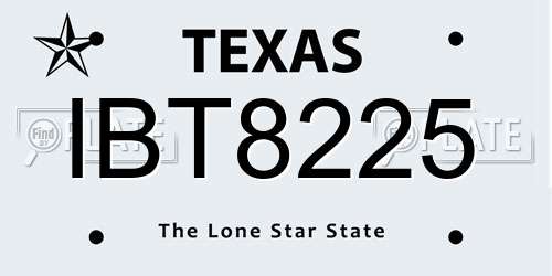 IBT8225 Texas License Plate
