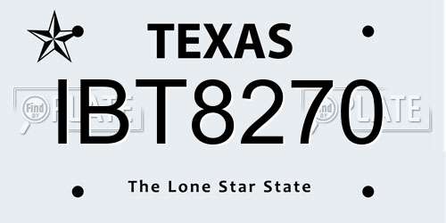 IBT8270 Texas License Plate