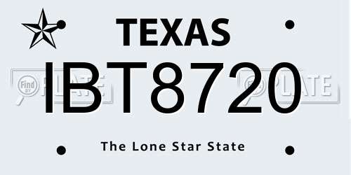 IBT8720 Texas License Plate