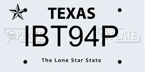 IBT94P Texas License Plate