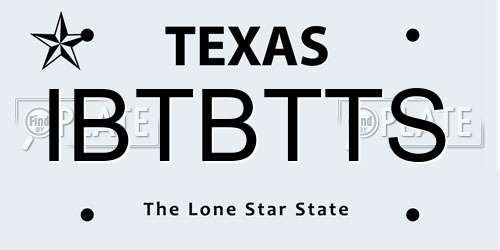IBTBTTS Texas License Plate