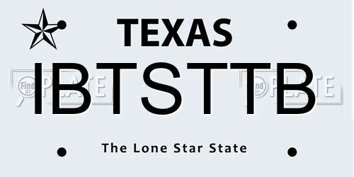 IBTSTTB Texas License Plate