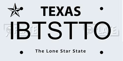 IBTSTTO Texas License Plate