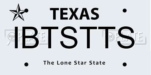 IBTSTTS Texas License Plate