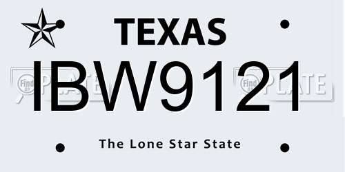 IBW9121 Texas License Plate