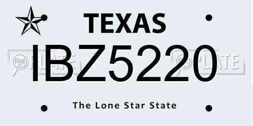 IBZ5220 Texas License Plate