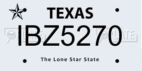 IBZ5270 Texas License Plate