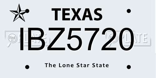 IBZ5720 Texas License Plate