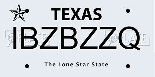 IBZBZZQ Texas License Plate