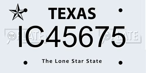 IC45675 Texas License Plate
