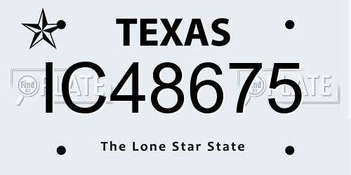 IC48675 Texas License Plate