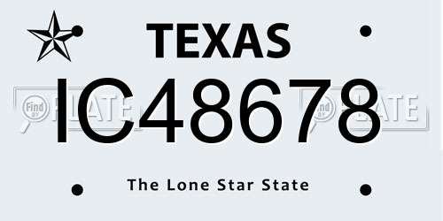 IC48678 Texas License Plate