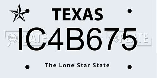IC4B675 Texas License Plate