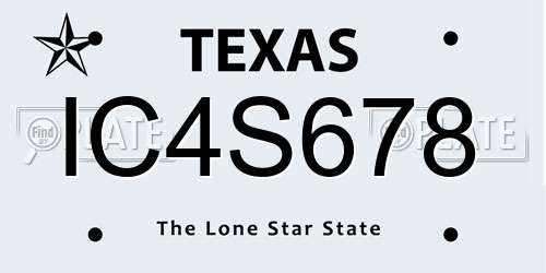 IC4S678 Texas License Plate