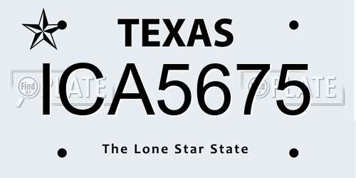 ICA5675 Texas License Plate