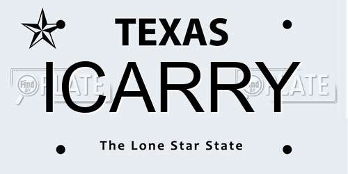 ICARRY Texas License Plate