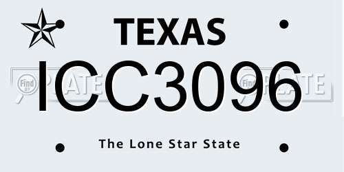 ICC3096 Texas License Plate