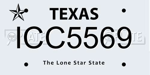 ICC5569 Texas License Plate
