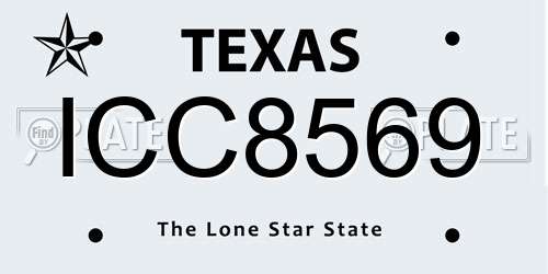 ICC8569 Texas License Plate