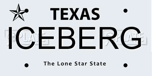 ICEBERG Texas License Plate