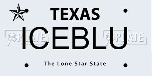 ICEBLU Texas License Plate