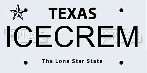 ICECREM Texas License Plate