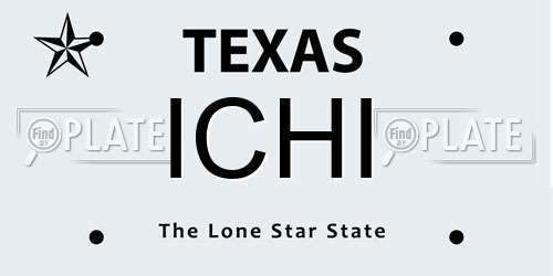 ICHI Texas License Plate