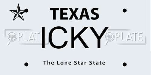 ICKY Texas License Plate