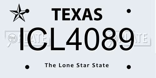 ICL4089 Texas License Plate