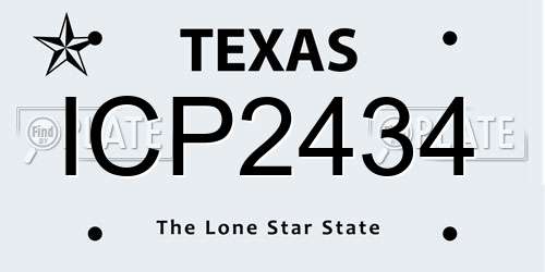 ICP2434 Texas License Plate