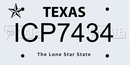 ICP7434 Texas License Plate