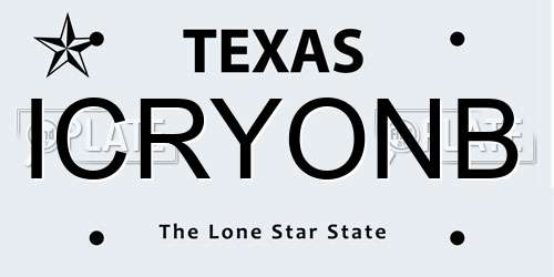 ICRYONB Texas License Plate