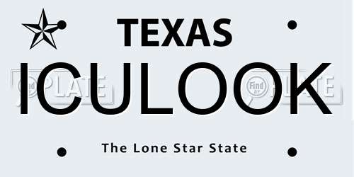 ICULOOK Texas License Plate