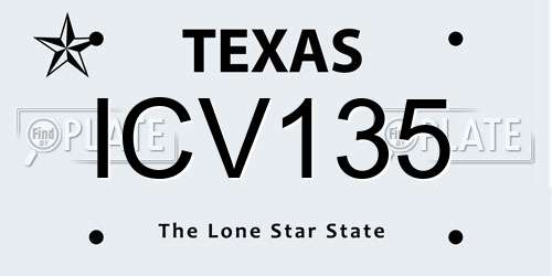 ICV135 Texas License Plate