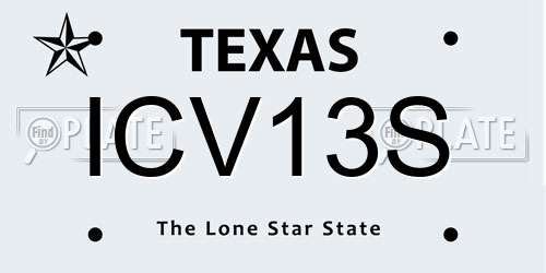 ICV13S Texas License Plate