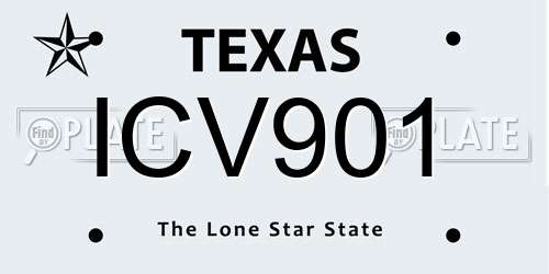 ICV901 Texas License Plate