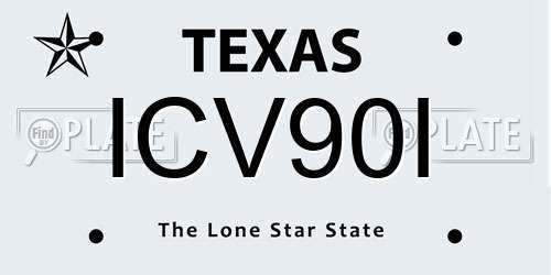ICV90I Texas License Plate