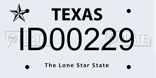ID00229 Texas License Plate